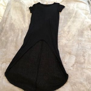 Black sheer high low t shirt